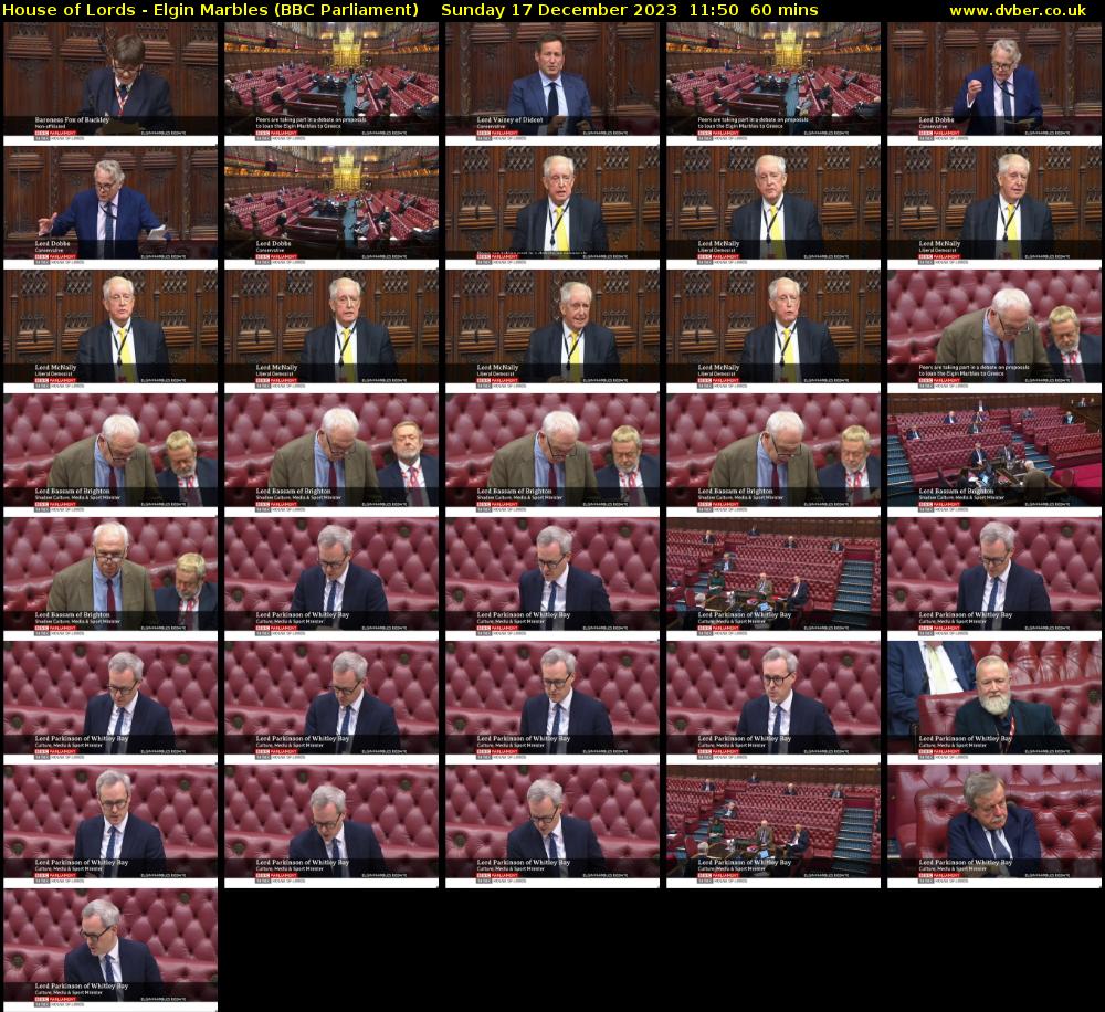 House of Lords - Elgin Marbles (BBC Parliament) Sunday 17 December 2023 11:50 - 12:50