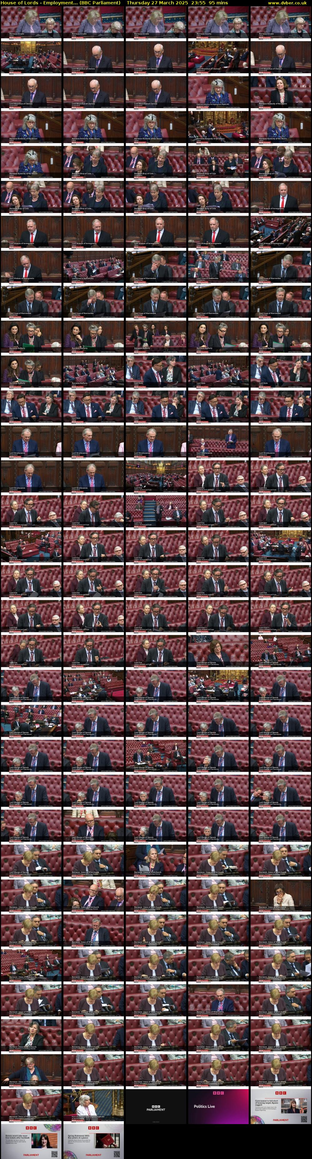 House of Lords - Employment... (BBC Parliament) Thursday 27 March 2025 23:55 - 01:30