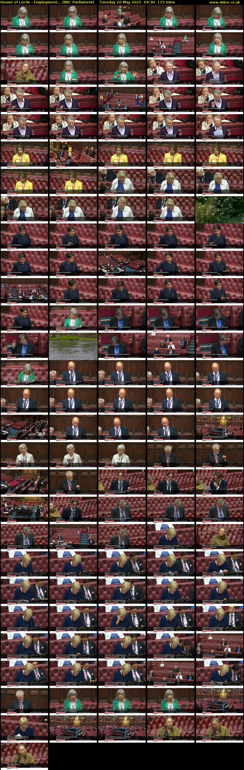 House of Lords - Employment... (BBC Parliament) Tuesday 20 May 2025 04:30 - 06:25