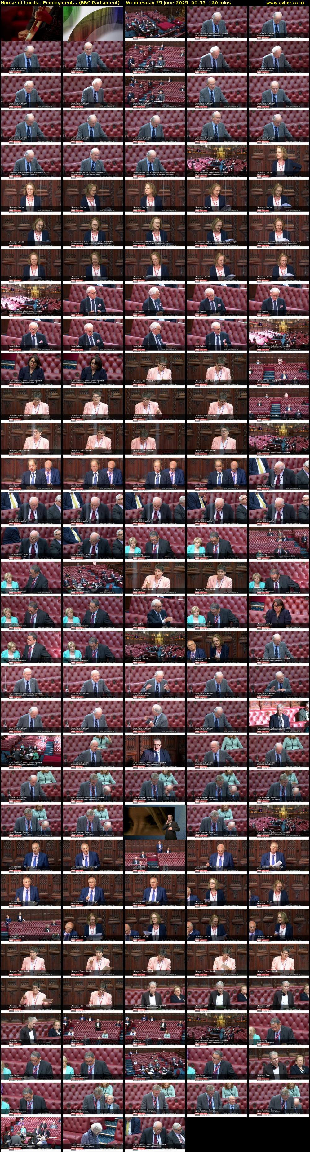 House of Lords - Employment... (BBC Parliament) Wednesday 25 June 2025 00:55 - 02:55