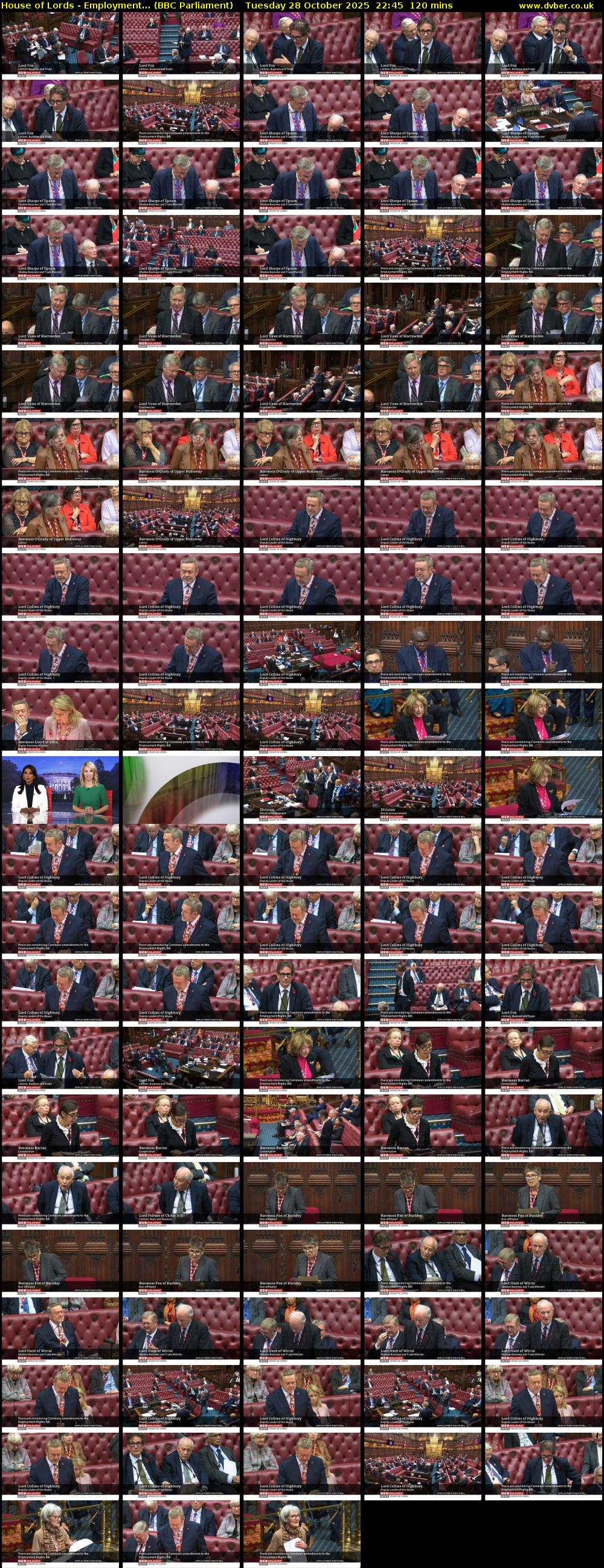 House of Lords - Employment... (BBC Parliament) Tuesday 28 October 2025 22:45 - 00:45