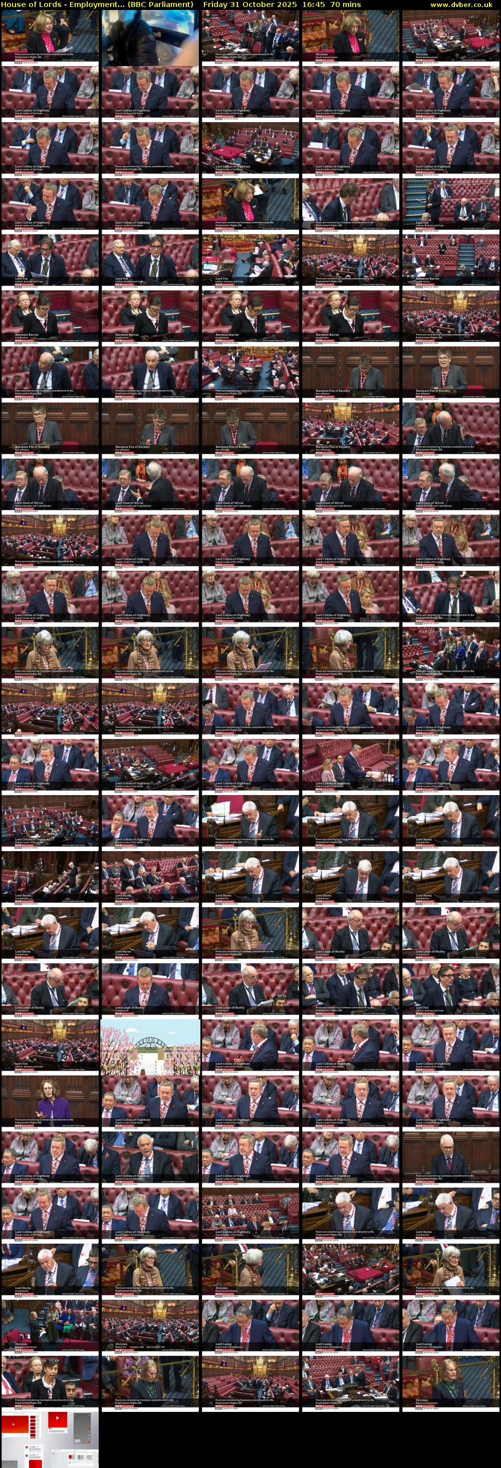 House of Lords - Employment... (BBC Parliament) Friday 31 October 2025 16:45 - 17:55