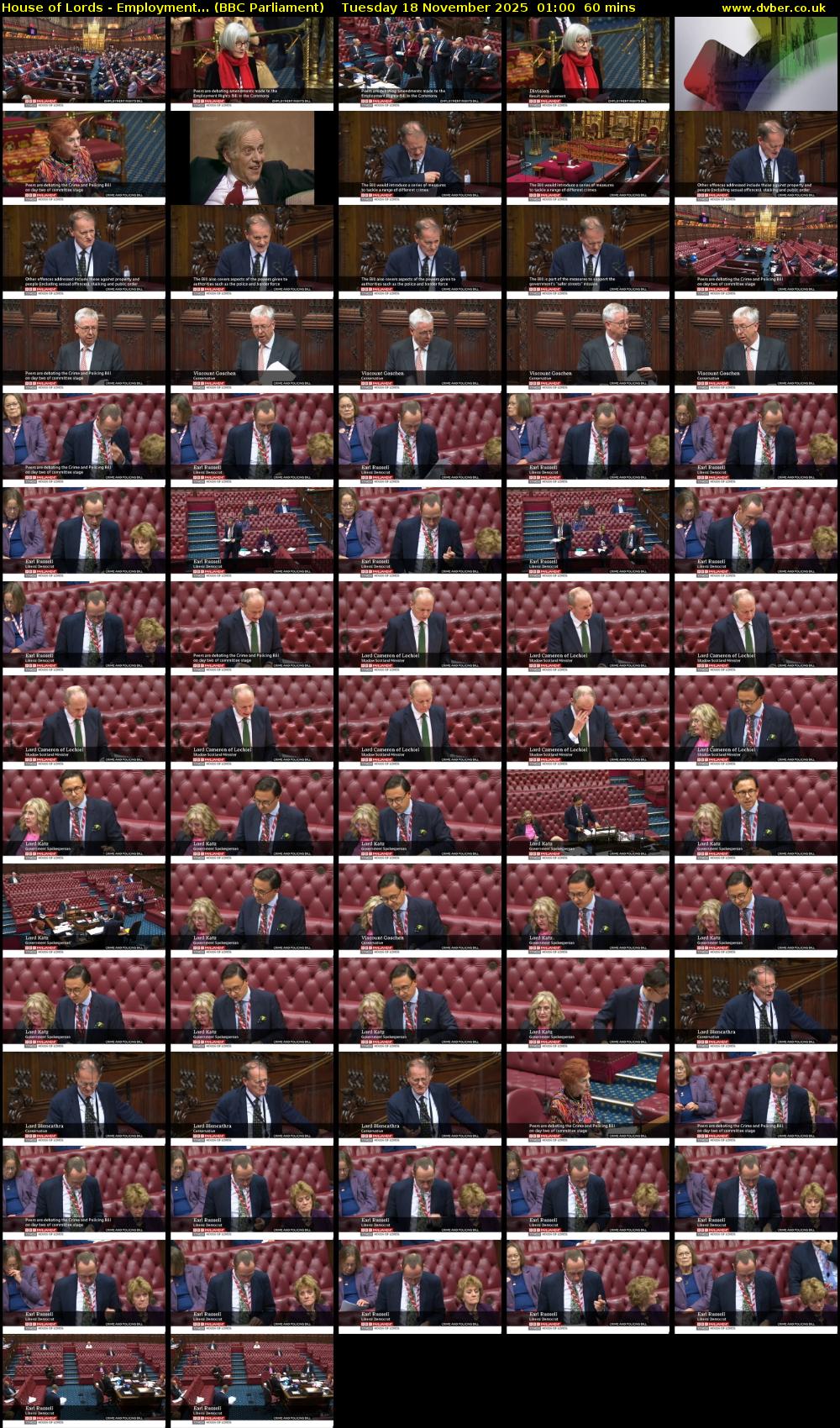 House of Lords - Employment... (BBC Parliament) Tuesday 18 November 2025 01:00 - 02:00