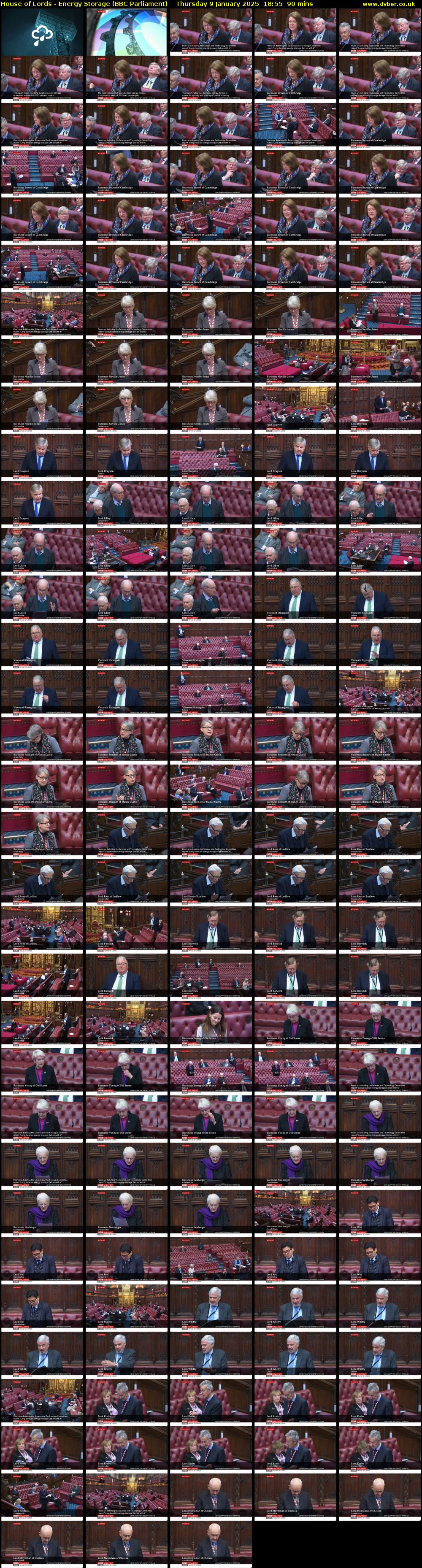 House of Lords - Energy Storage (BBC Parliament) Thursday 9 January 2025 18:55 - 20:25