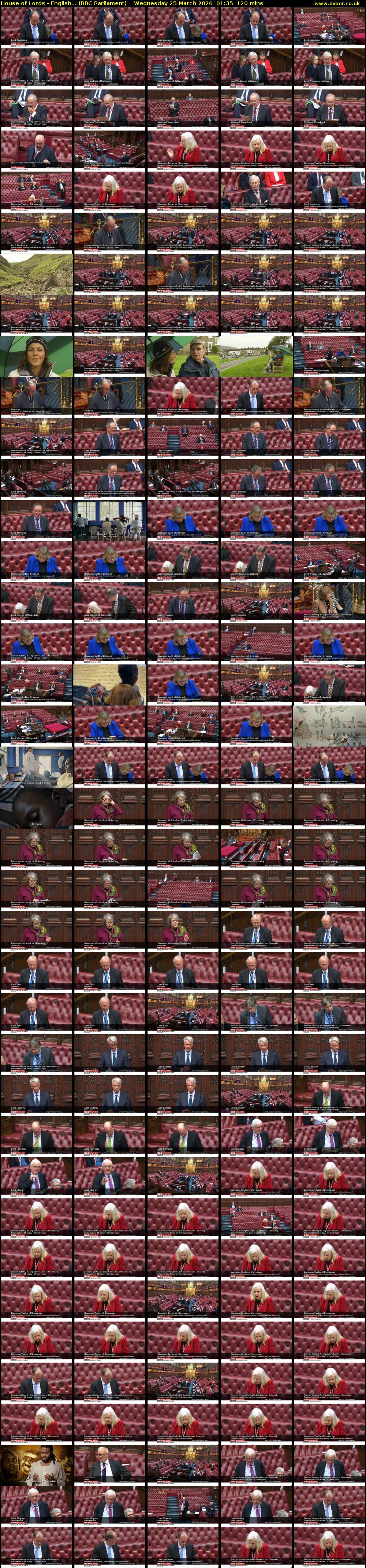 House of Lords - English... (BBC Parliament) Wednesday 25 March 2026 01:35 - 03:35