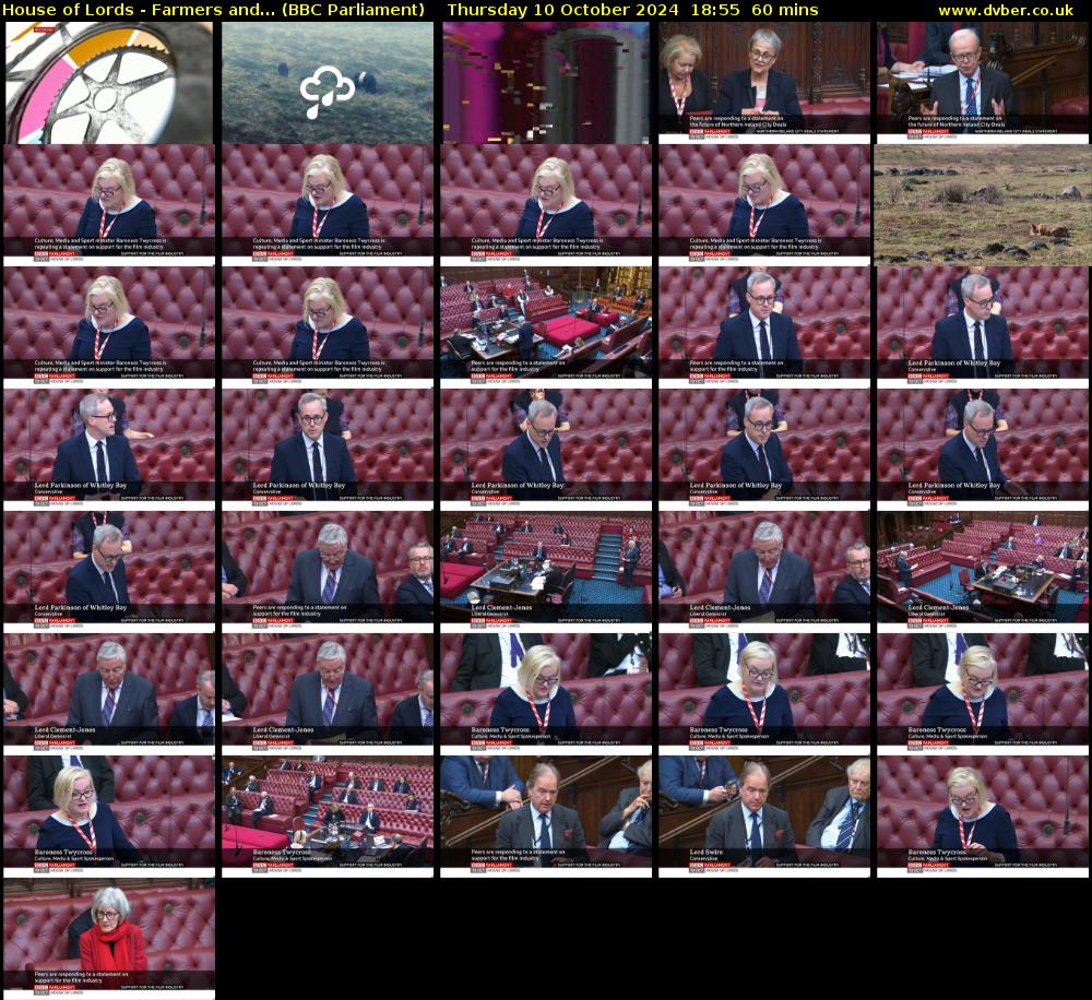 House of Lords - Farmers and... (BBC Parliament) Thursday 10 October 2024 18:55 - 19:55
