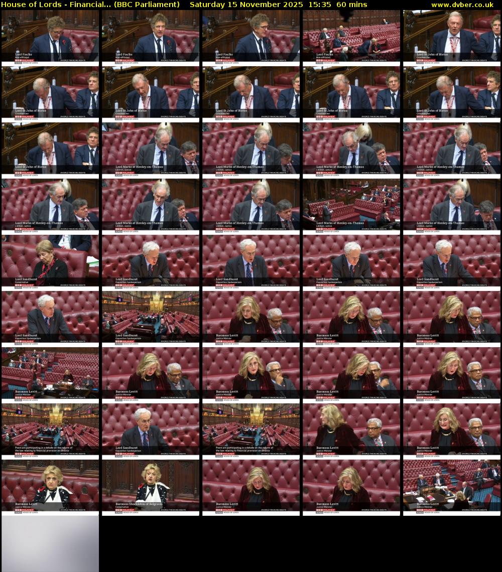House of Lords - Financial... (BBC Parliament) Saturday 15 November 2025 15:35 - 16:35