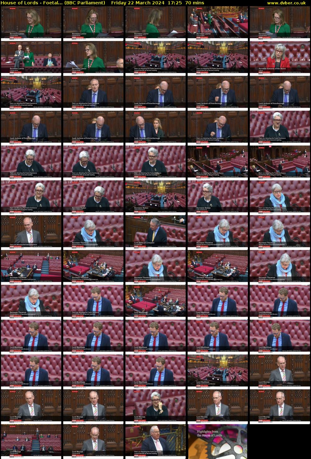 House of Lords - Foetal... (BBC Parliament) Friday 22 March 2024 17:25 - 18:35