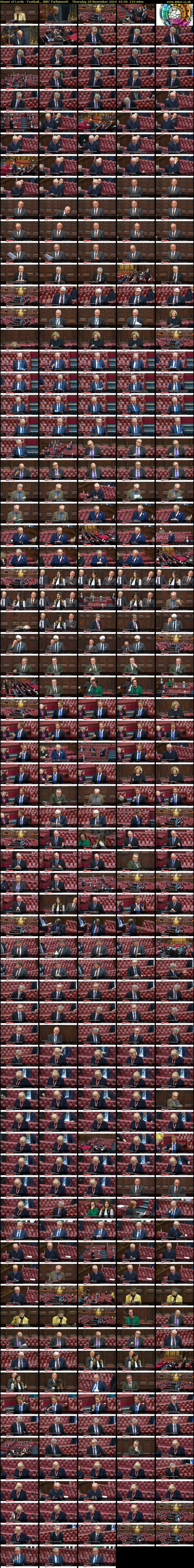 House of Lords - Football... (BBC Parliament) Thursday 28 November 2024 01:50 - 05:20