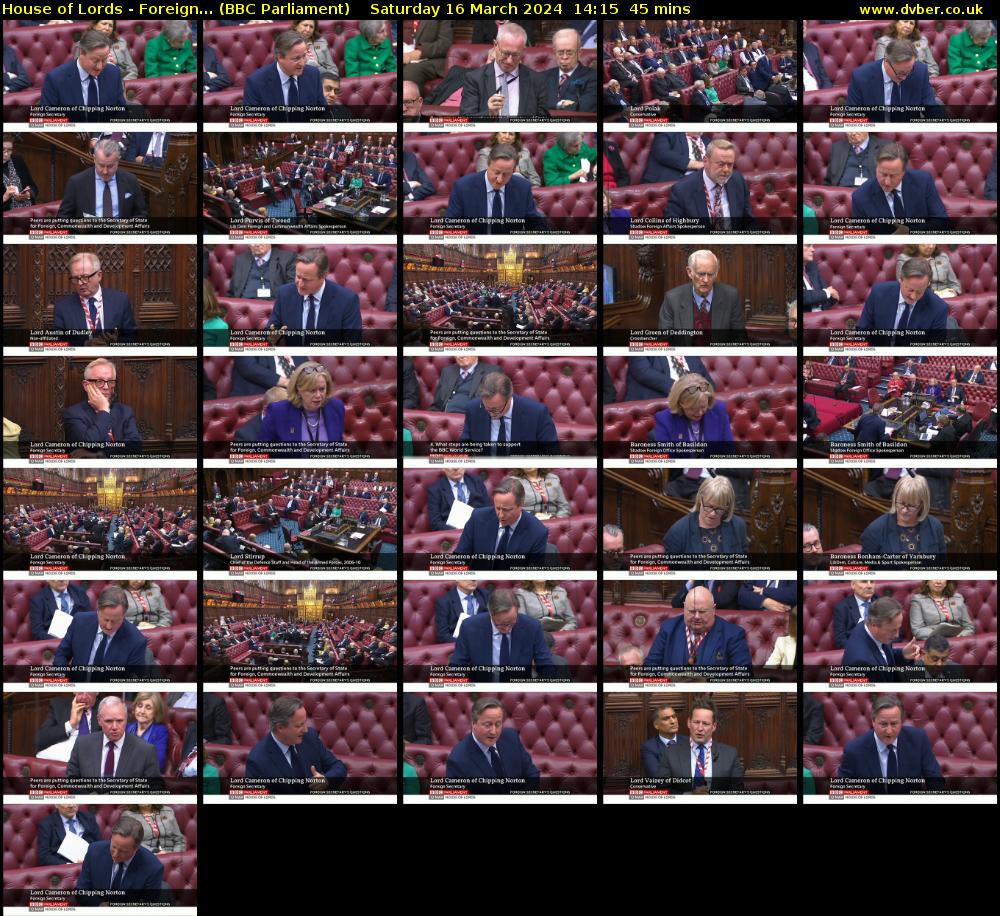 House of Lords - Foreign... (BBC Parliament) Saturday 16 March 2024 14:15 - 15:00