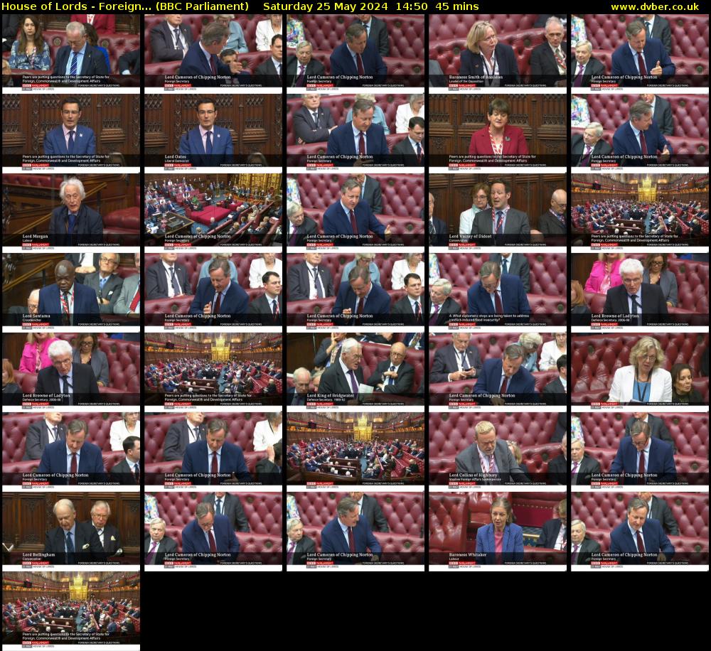 House of Lords - Foreign... (BBC Parliament) Saturday 25 May 2024 14:50 - 15:35