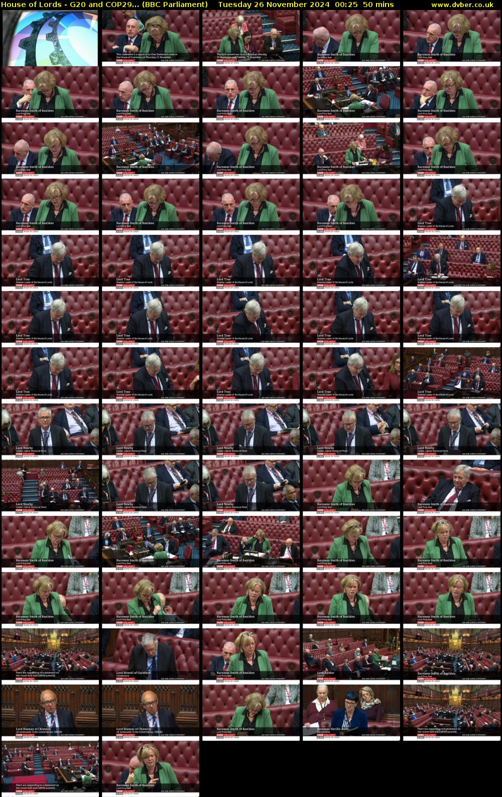 House of Lords - G20 and COP29... (BBC Parliament) Tuesday 26 November 2024 00:25 - 01:15