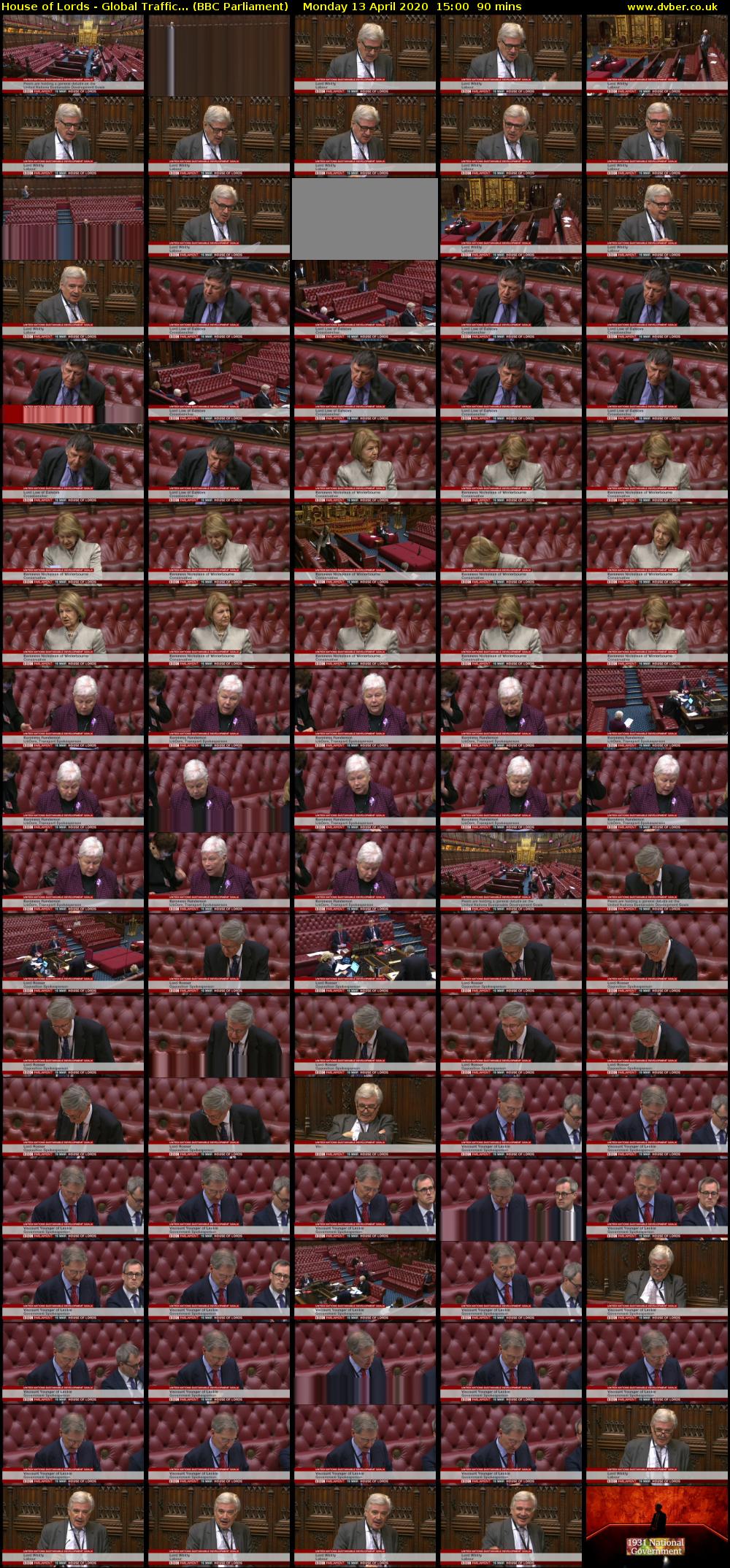 House of Lords - Global Traffic... (BBC Parliament) Monday 13 April 2020 15:00 - 16:30