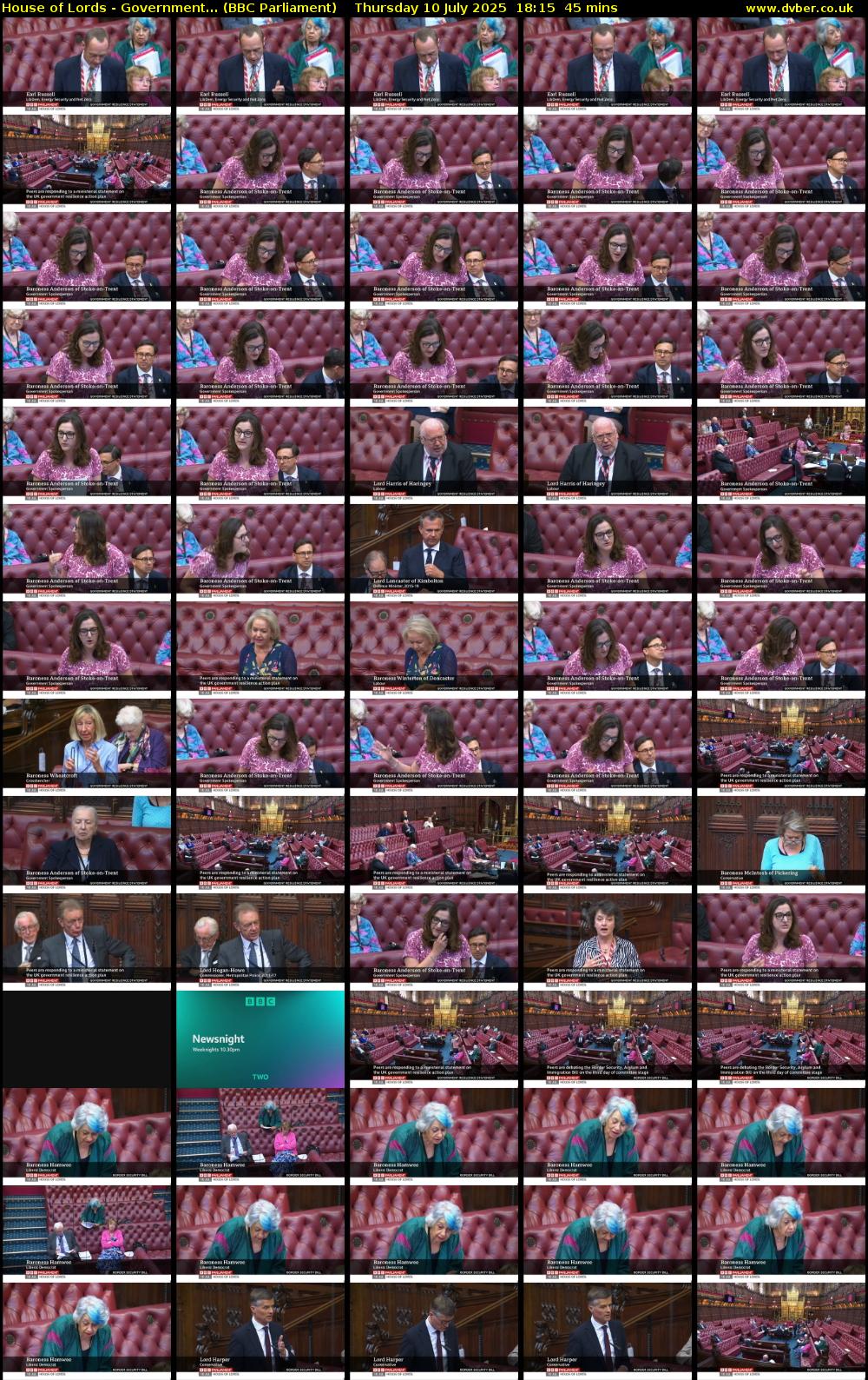 House of Lords - Government... (BBC Parliament) Thursday 10 July 2025 18:15 - 19:00