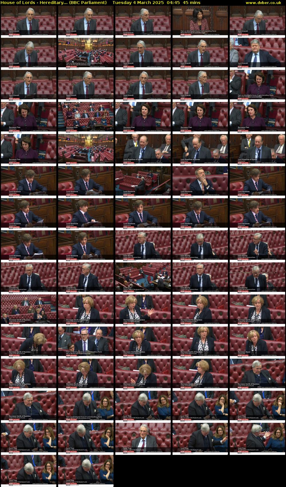 House of Lords - Hereditary... (BBC Parliament) Tuesday 4 March 2025 04:45 - 05:30