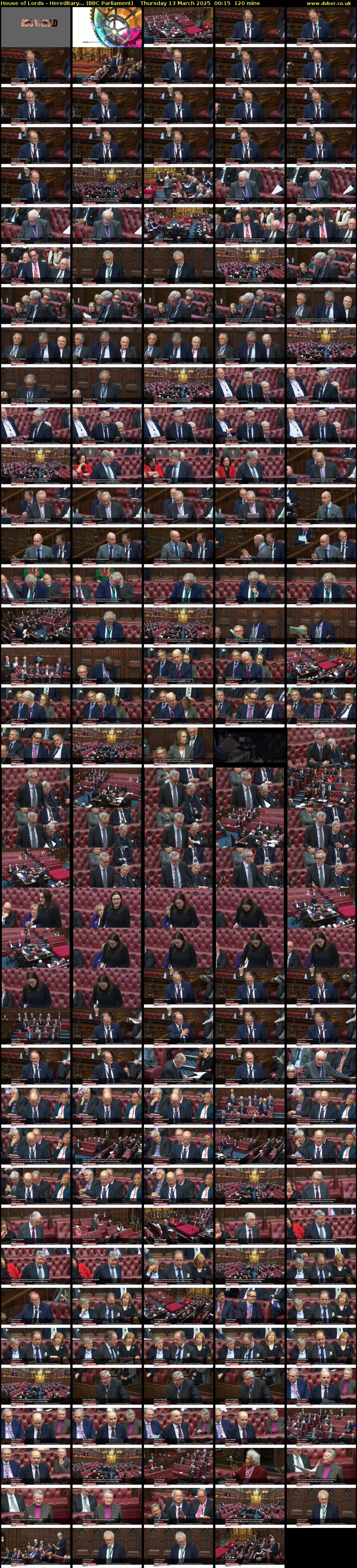 House of Lords - Hereditary... (BBC Parliament) Thursday 13 March 2025 00:15 - 02:15
