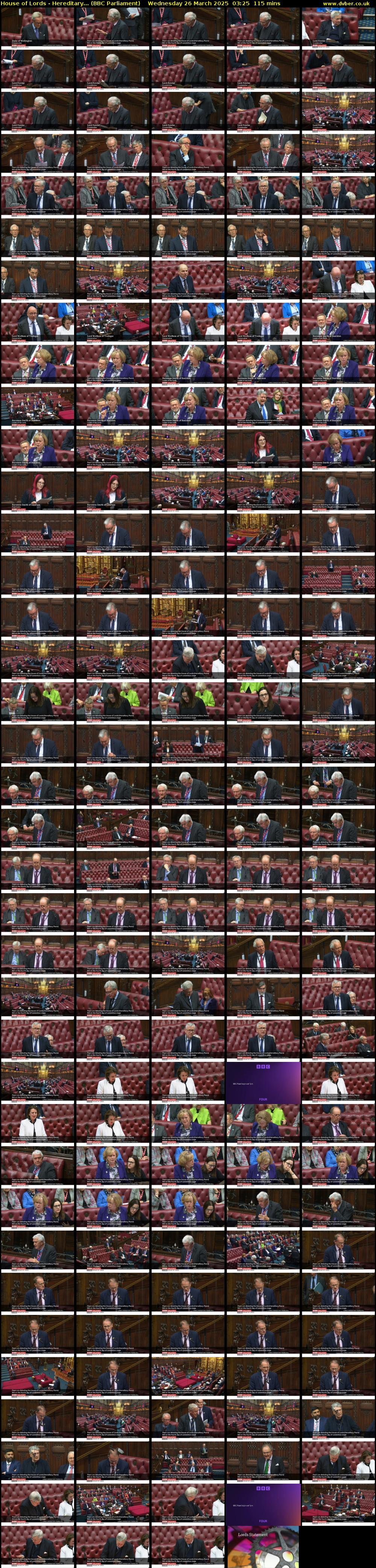 House of Lords - Hereditary... (BBC Parliament) Wednesday 26 March 2025 03:25 - 05:20