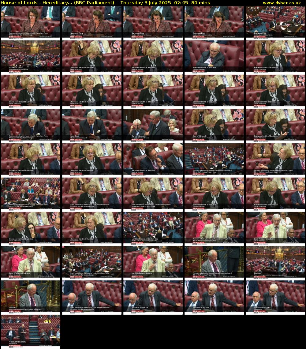 House of Lords - Hereditary... (BBC Parliament) Thursday 3 July 2025 02:45 - 04:05