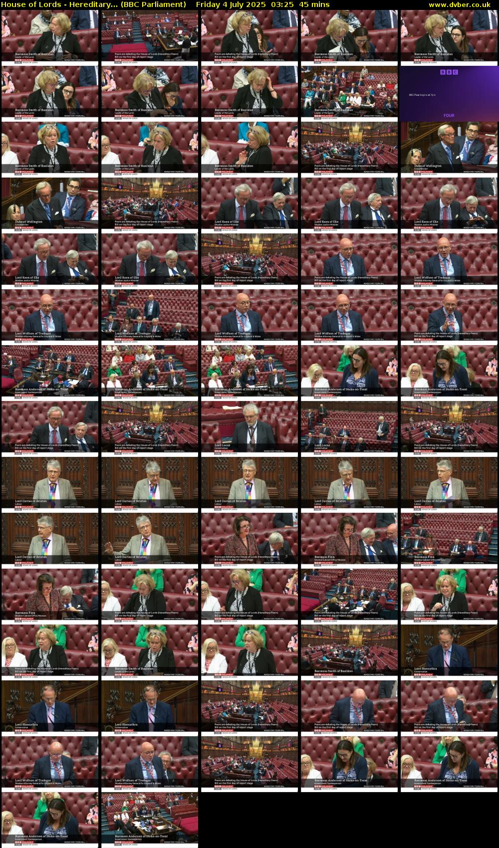 House of Lords - Hereditary... (BBC Parliament) Friday 4 July 2025 03:25 - 04:10