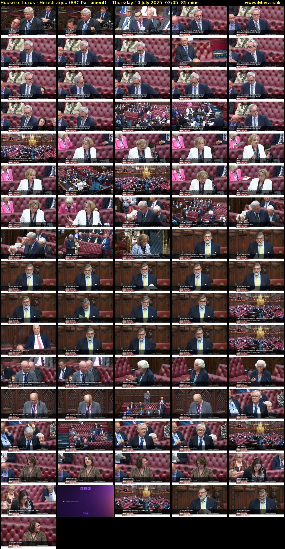 House of Lords - Hereditary... (BBC Parliament) Thursday 10 July 2025 03:05 - 04:30