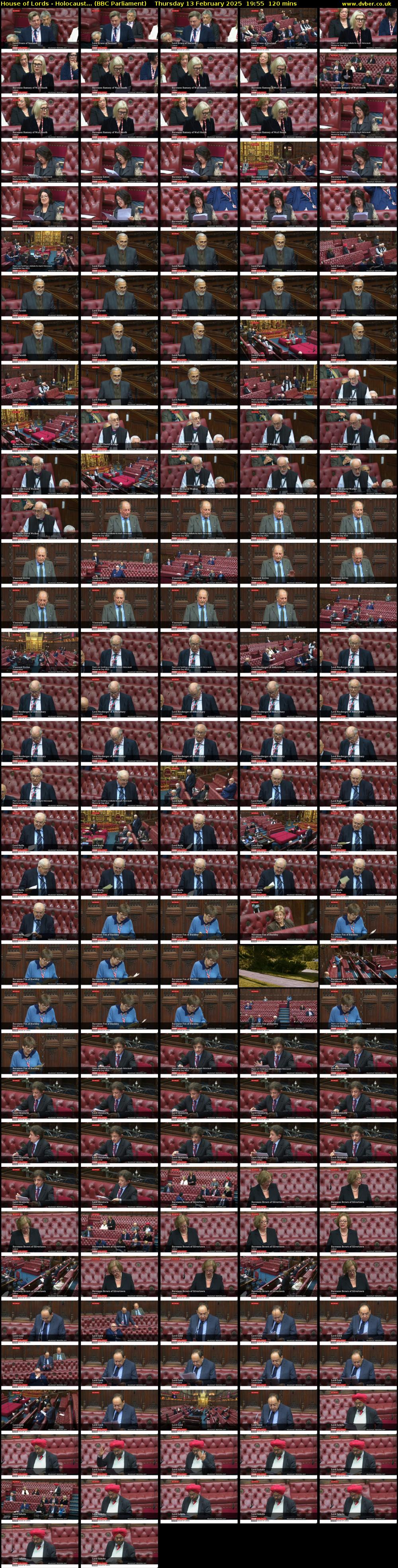 House of Lords - Holocaust... (BBC Parliament) Thursday 13 February 2025 19:55 - 21:55