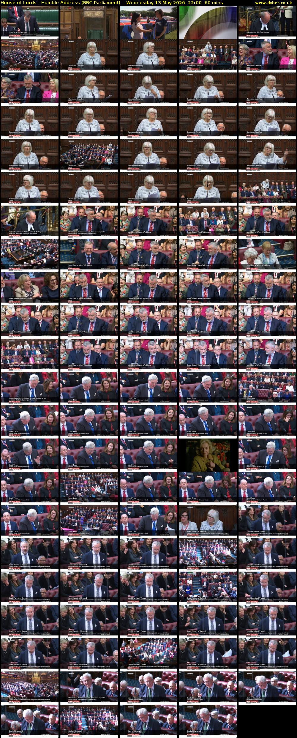 House of Lords - Humble Address (BBC Parliament) Wednesday 13 May 2026 22:00 - 23:00
