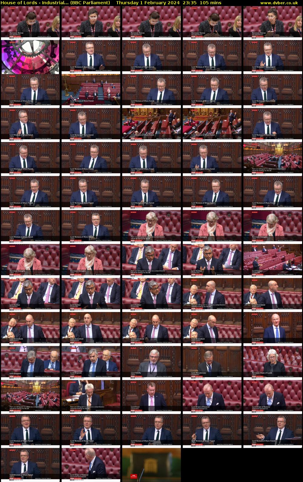 House of Lords - Industrial... (BBC Parliament) Thursday 1 February 2024 23:35 - 01:20