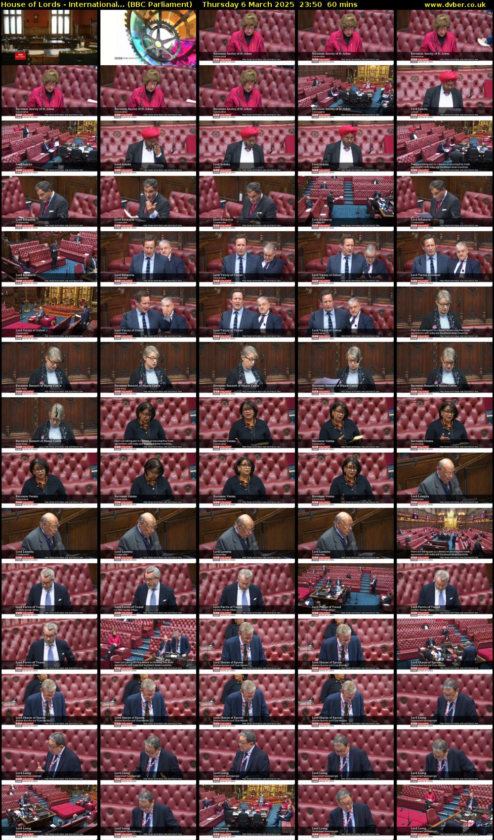 House of Lords - International... (BBC Parliament) Thursday 6 March 2025 23:50 - 00:50