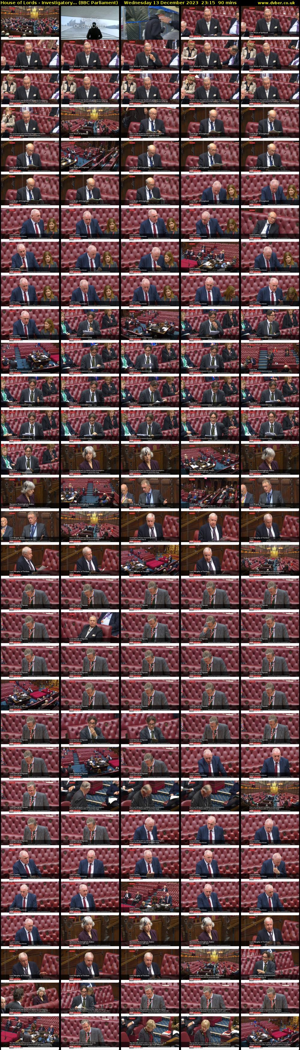 House of Lords - Investigatory... (BBC Parliament) Wednesday 13 December 2023 23:15 - 00:45