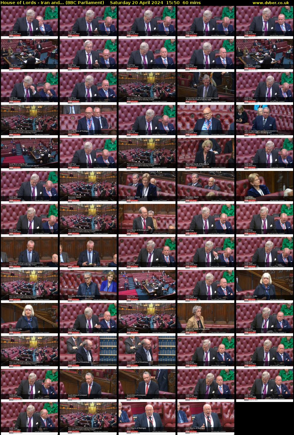 House of Lords - Iran and... (BBC Parliament) Saturday 20 April 2024 15:50 - 16:50