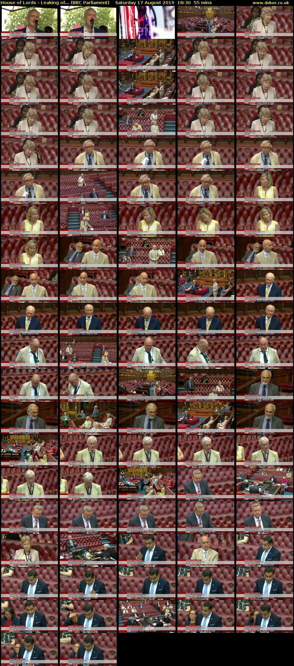 House of Lords - Leaking of... (BBC Parliament) Saturday 17 August 2019 18:30 - 19:25