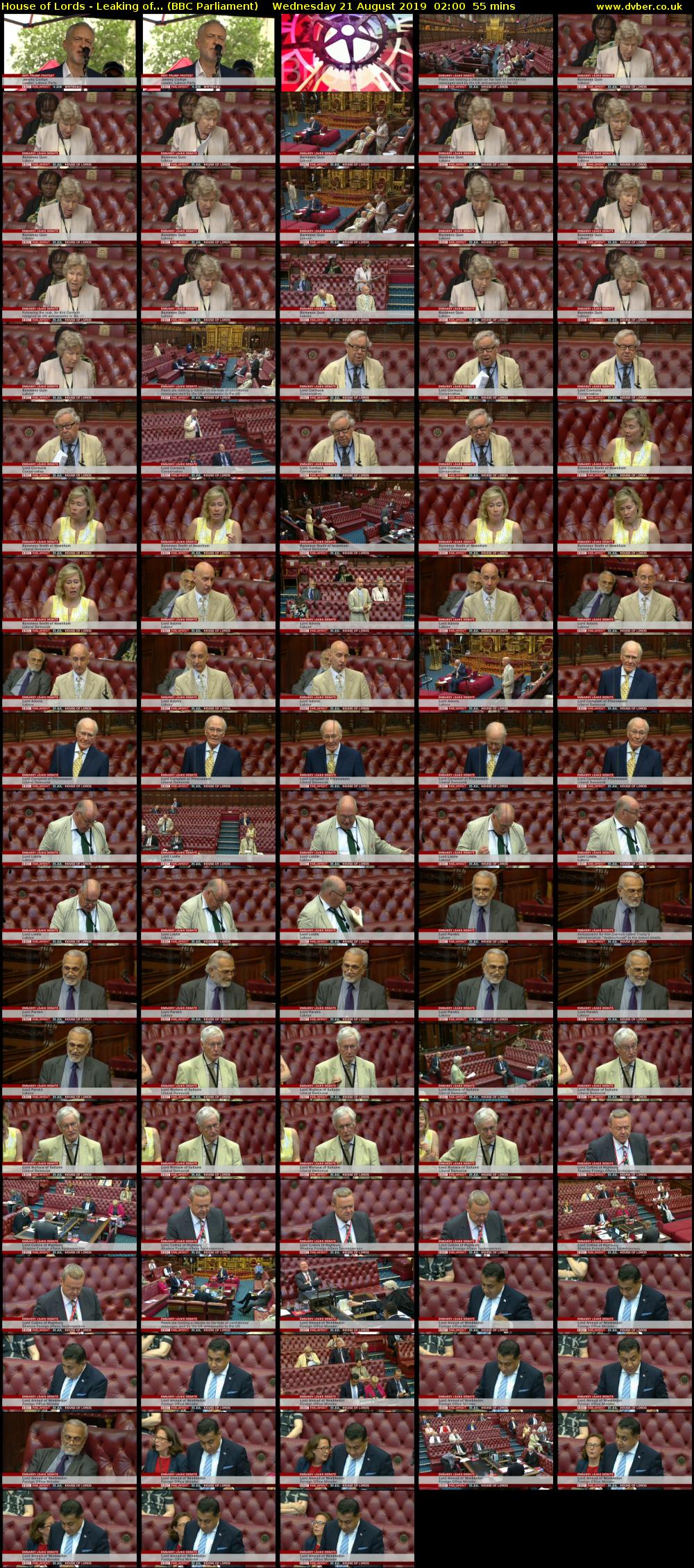 House of Lords - Leaking of... (BBC Parliament) Wednesday 21 August 2019 02:00 - 02:55