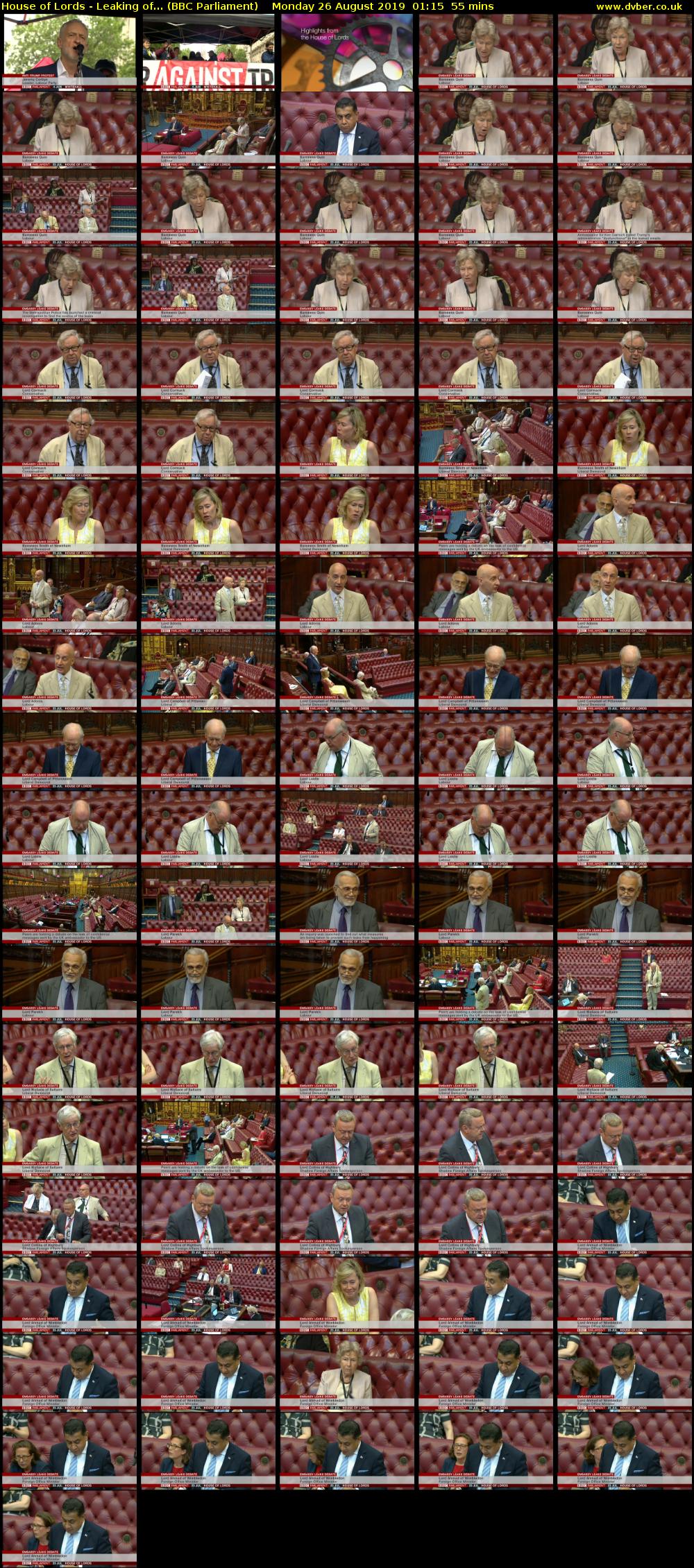 House of Lords - Leaking of... (BBC Parliament) Monday 26 August 2019 01:15 - 02:10