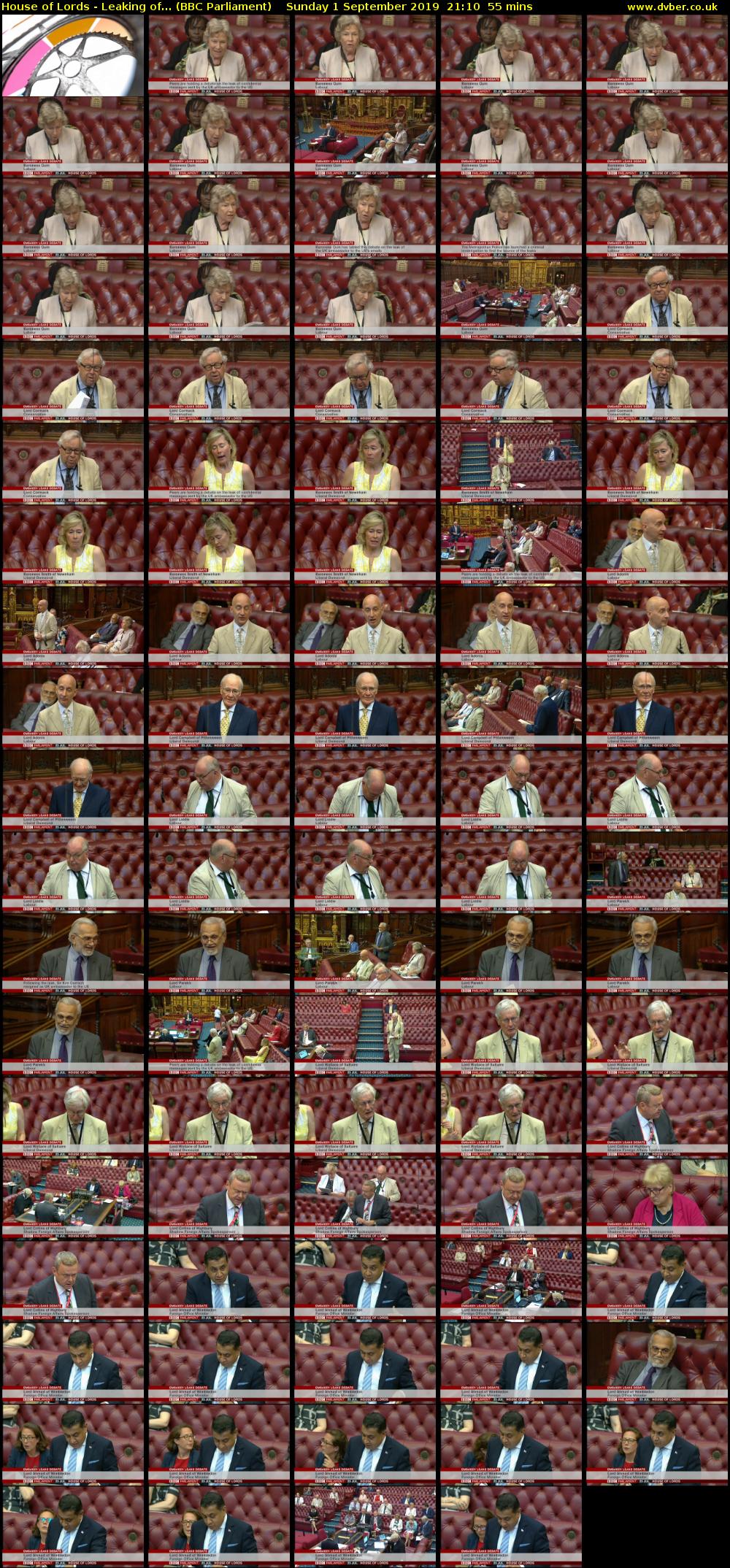 House of Lords - Leaking of... (BBC Parliament) Sunday 1 September 2019 21:10 - 22:05