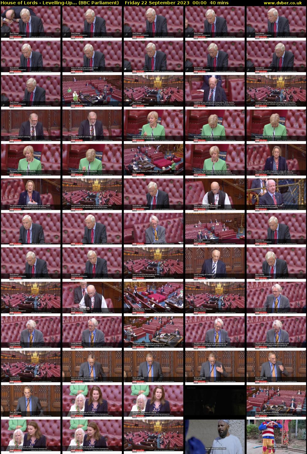 House of Lords - Levelling-Up... (BBC Parliament) Friday 22 September 2023 00:00 - 00:40
