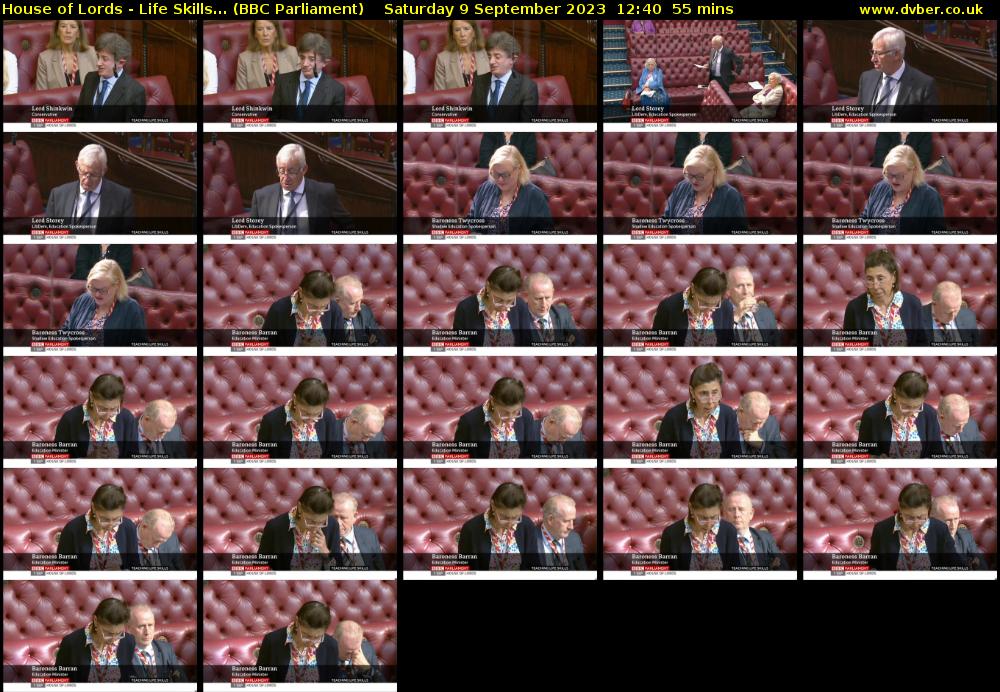 House of Lords - Life Skills... (BBC Parliament) Saturday 9 September 2023 12:40 - 13:35