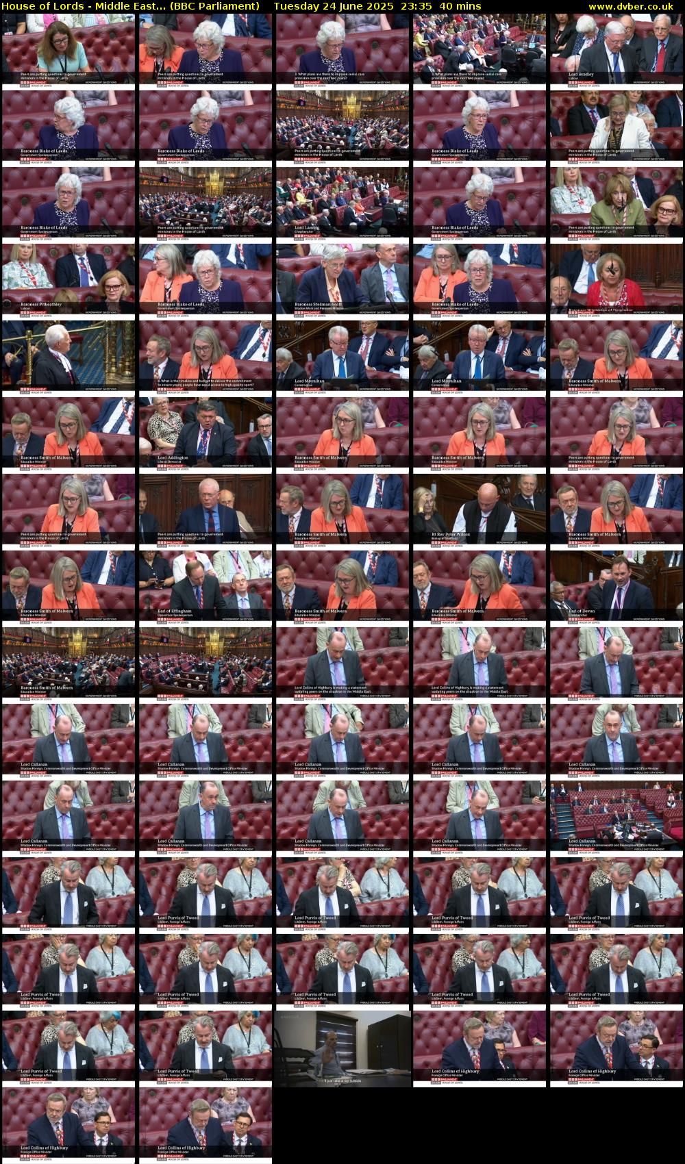 House of Lords - Middle East... (BBC Parliament) Tuesday 24 June 2025 23:35 - 00:15