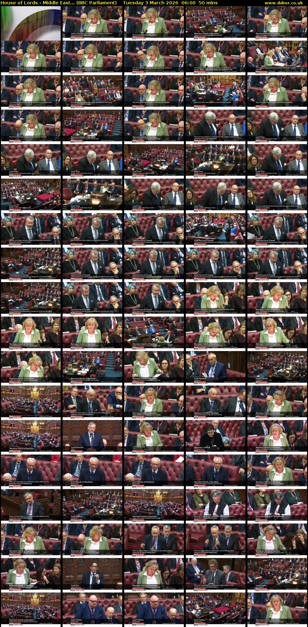 House of Lords - Middle East... (BBC Parliament) Tuesday 3 March 2026 06:00 - 06:50