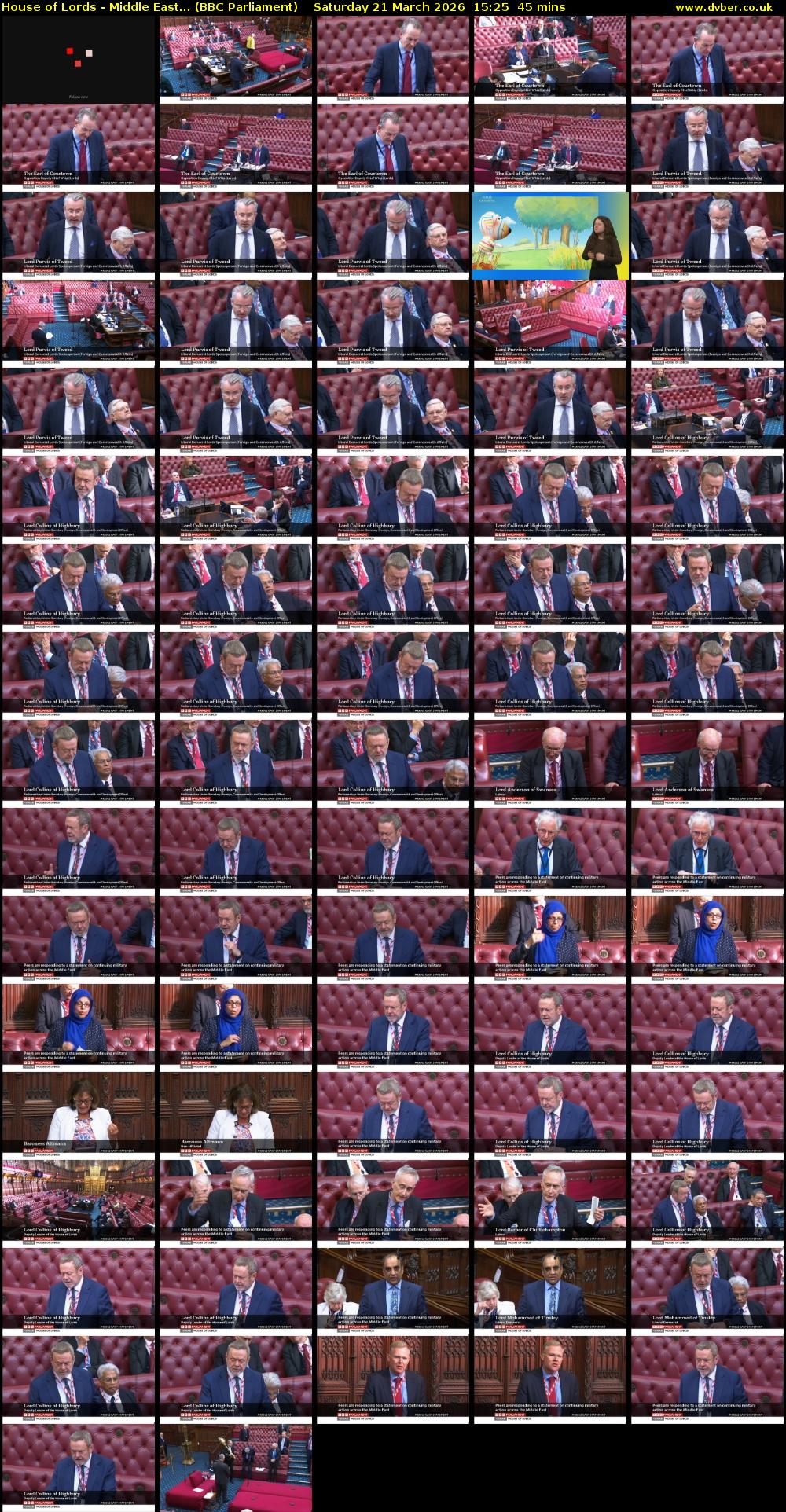 House of Lords - Middle East... (BBC Parliament) Saturday 21 March 2026 15:25 - 16:10
