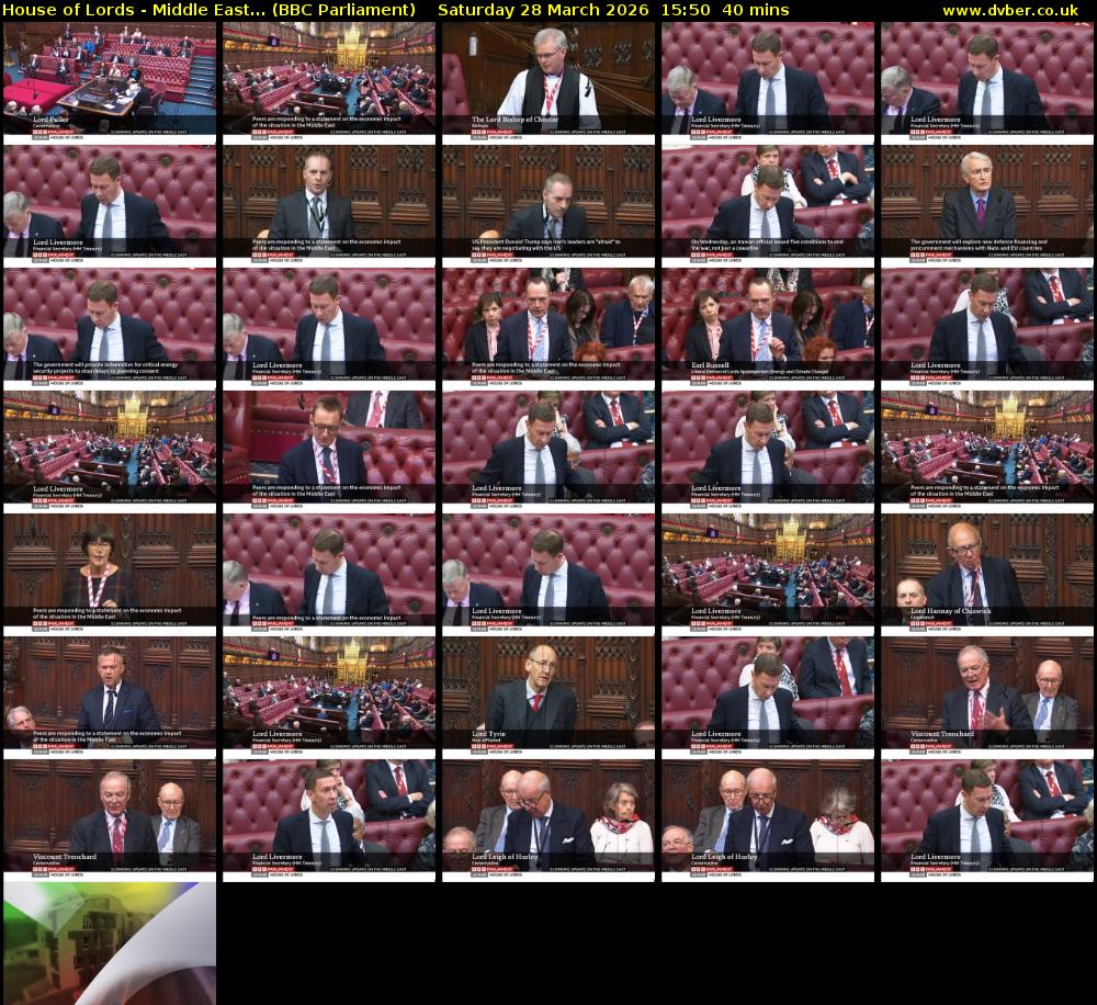 House of Lords - Middle East... (BBC Parliament) Saturday 28 March 2026 15:50 - 16:30