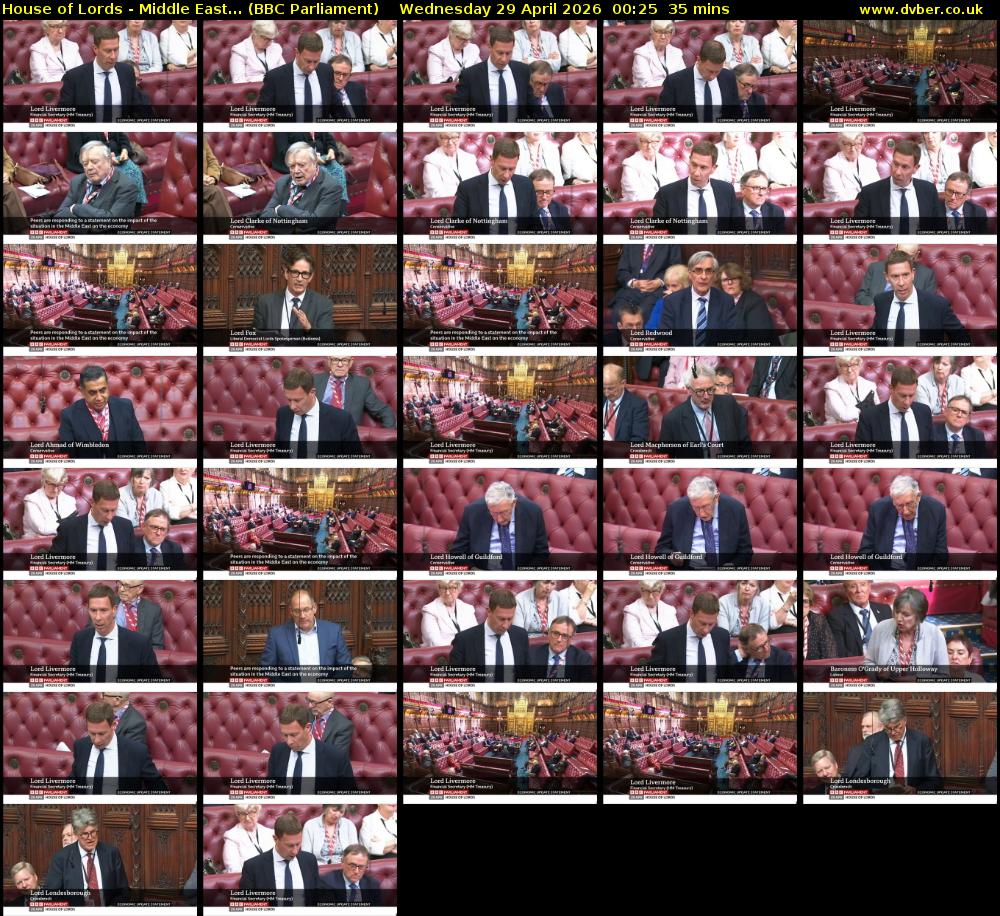 House of Lords - Middle East... (BBC Parliament) Wednesday 29 April 2026 00:25 - 01:00