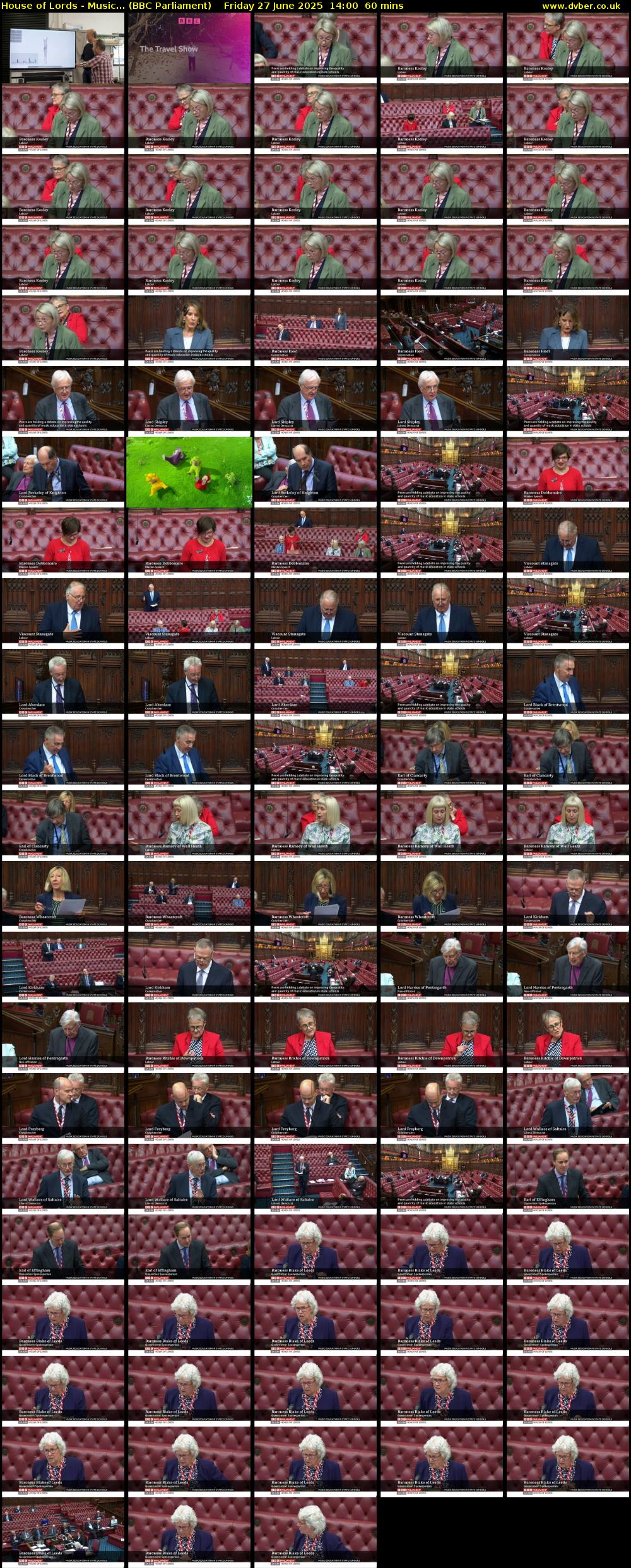 House of Lords - Music... (BBC Parliament) Friday 27 June 2025 14:00 - 15:00