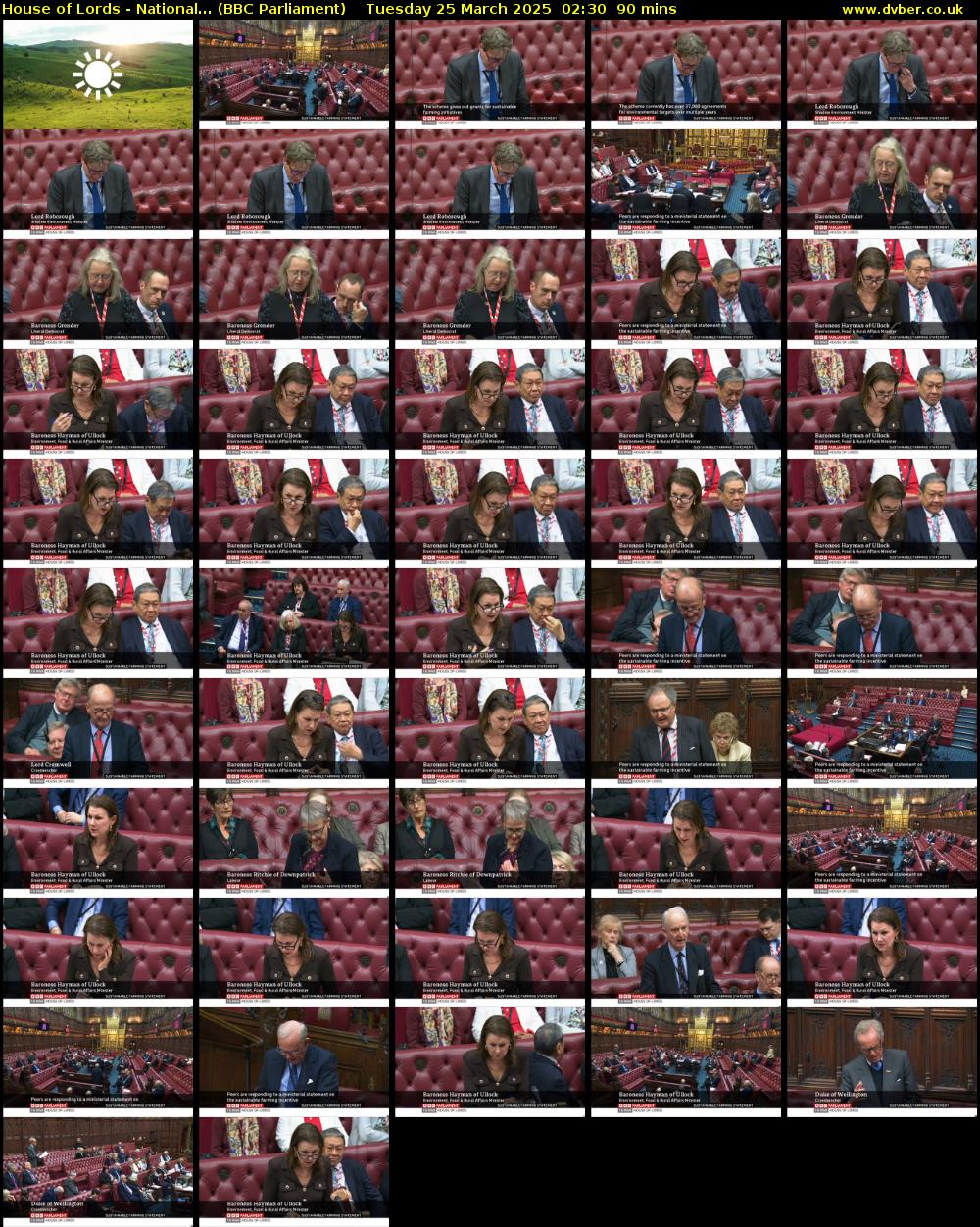 House of Lords - National... (BBC Parliament) Tuesday 25 March 2025 02:30 - 04:00
