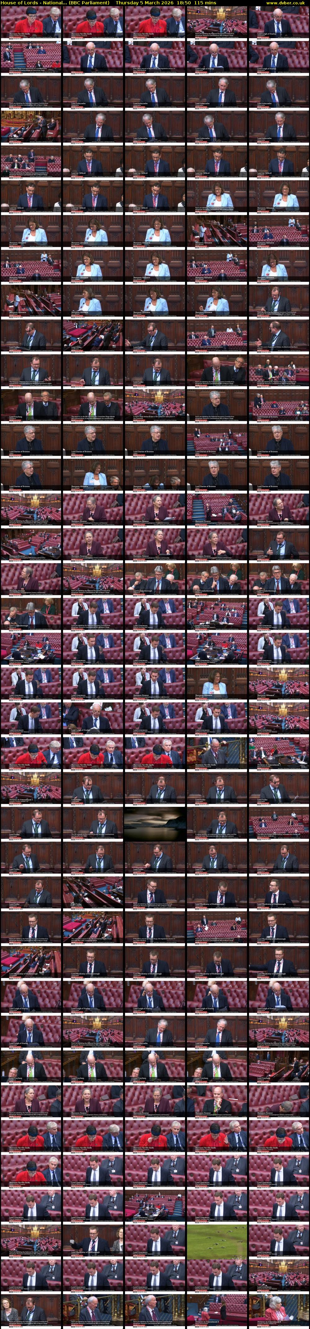 House of Lords - National... (BBC Parliament) Thursday 5 March 2026 18:50 - 20:45