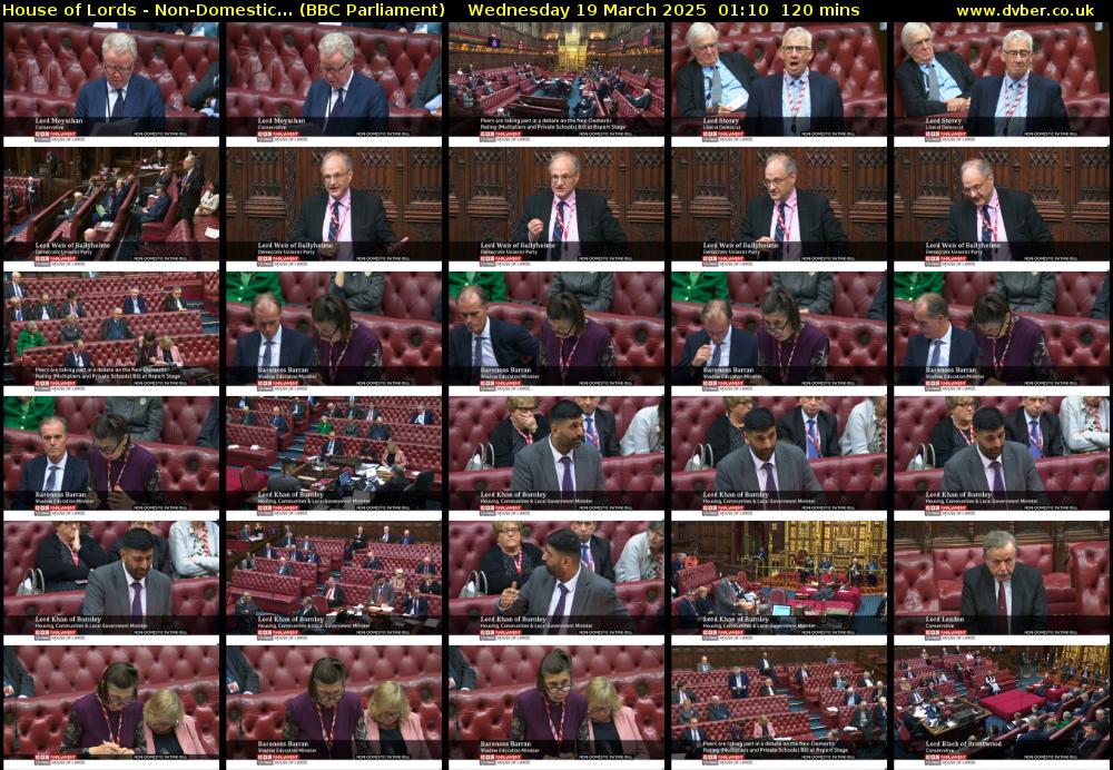 House of Lords - Non-Domestic... (BBC Parliament) Wednesday 19 March 2025 01:10 - 03:10