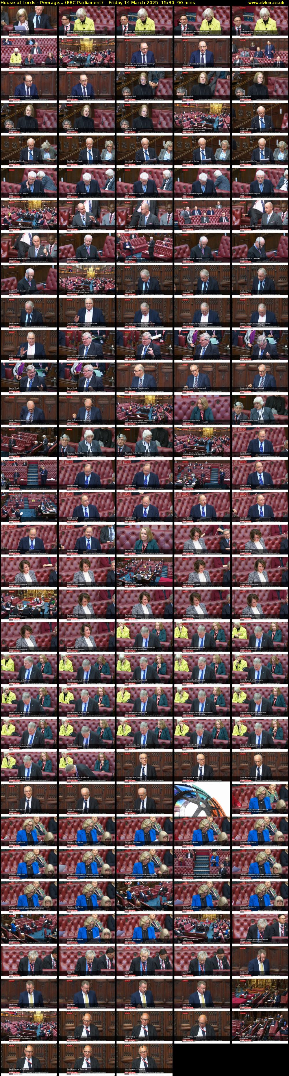 House of Lords - Peerage... (BBC Parliament) Friday 14 March 2025 15:30 - 17:00
