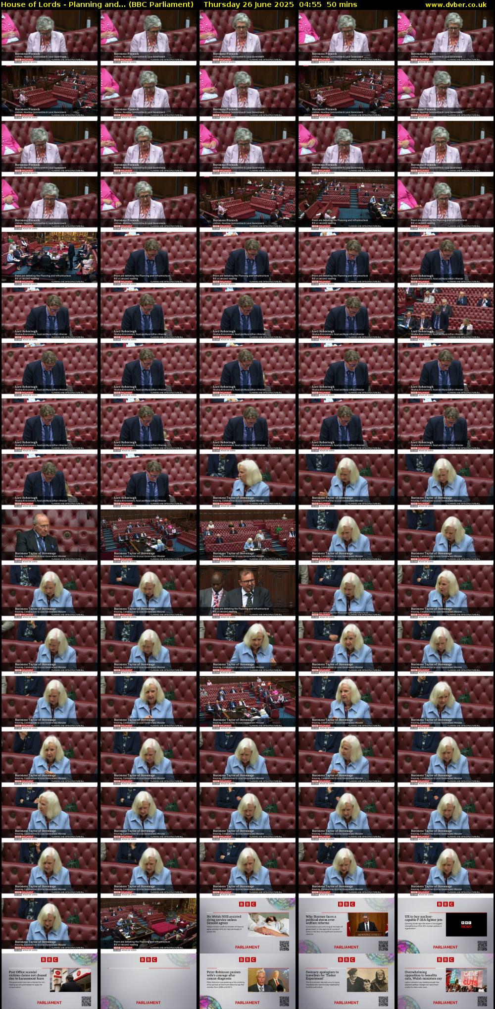 House of Lords - Planning and... (BBC Parliament) Thursday 26 June 2025 04:55 - 05:45
