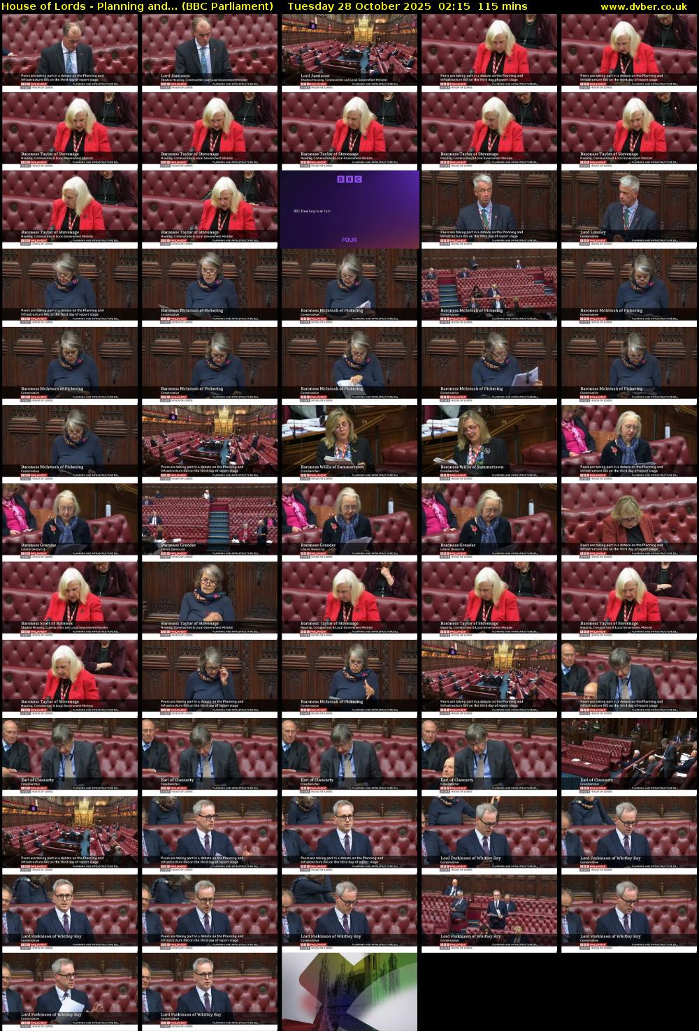 House of Lords - Planning and... (BBC Parliament) Tuesday 28 October 2025 02:15 - 04:10