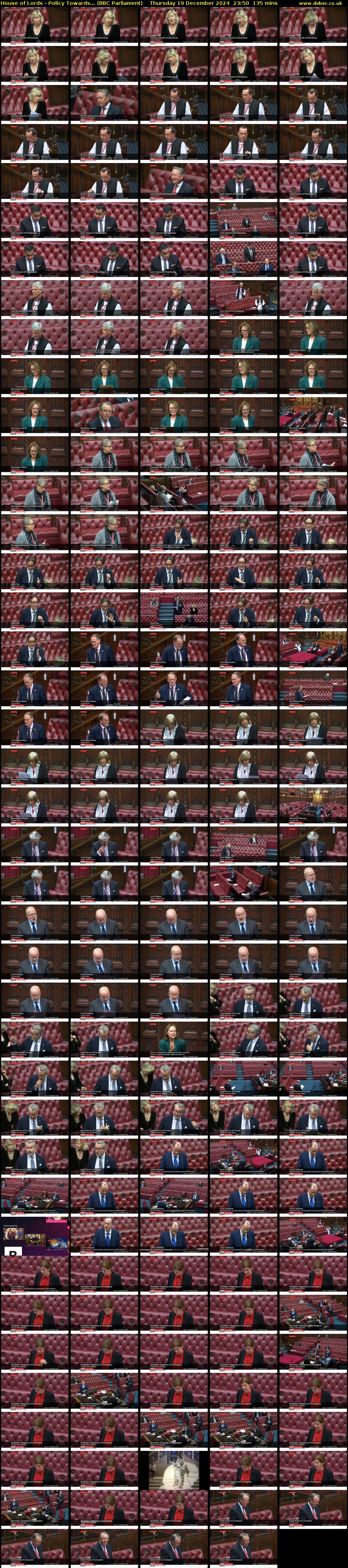 House of Lords - Policy Towards... (BBC Parliament) Thursday 19 December 2024 23:50 - 02:05
