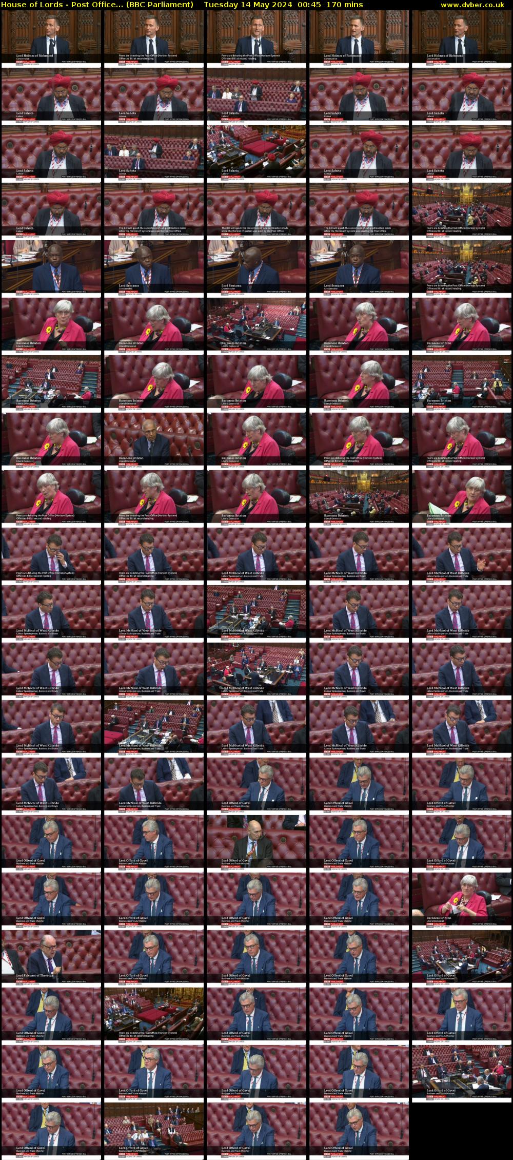 House of Lords - Post Office... (BBC Parliament) Tuesday 14 May 2024 00:45 - 03:35